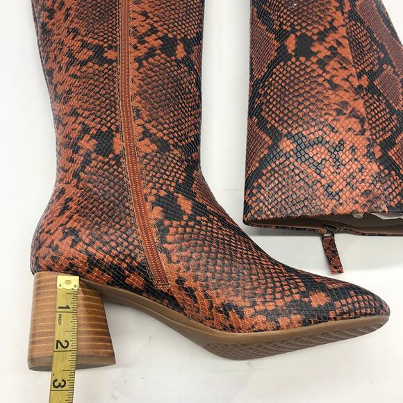 Aerosoles Womens Maxim Rust Snake Knee High Boots Brown Size 10 M - Picture 5 of 9